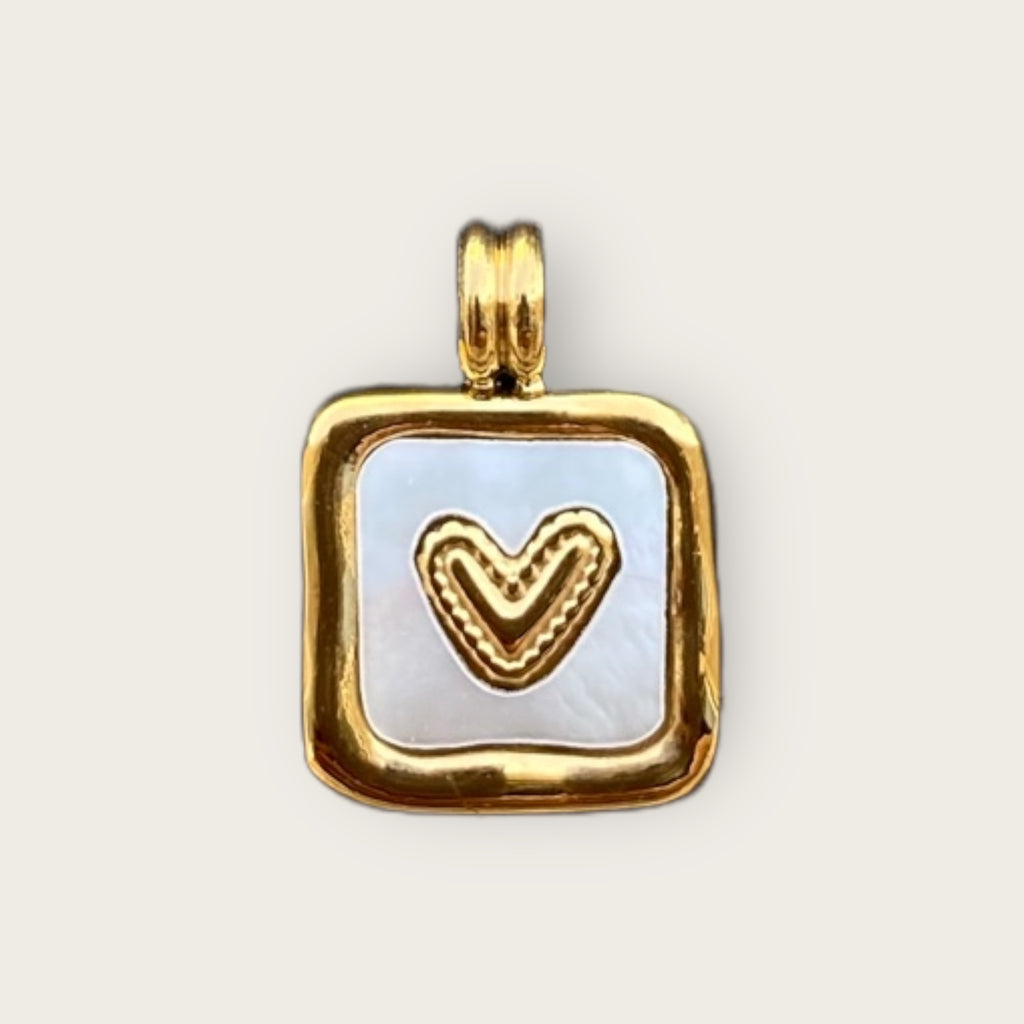 White Heart Charm